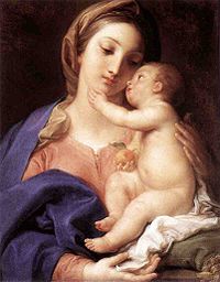 Madonna and child, by Pompeo Batoni, 1742